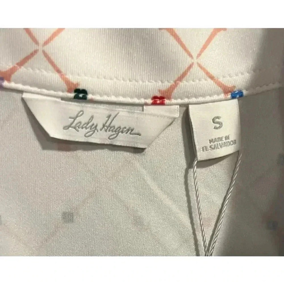 NWT Lady Hagen Women's White Geo UV Long Sleeve 1/4 Zip - Picture 2 of 8